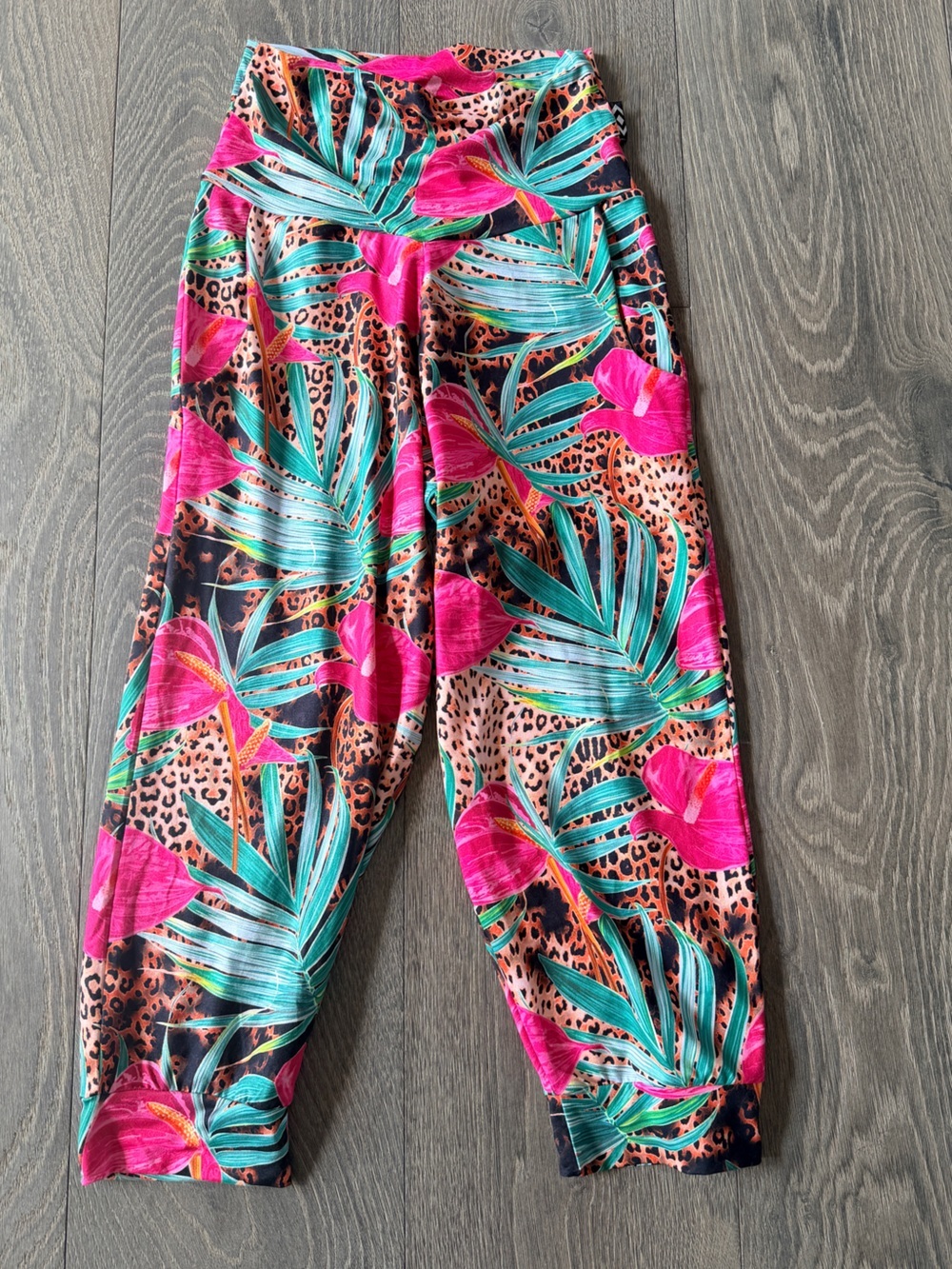 Exotica Animal Print Performance High Waisted Capri Cropped Jogger